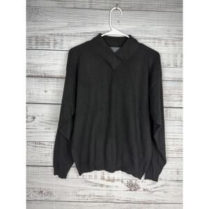 Vintage Randall Roy for William Kasper 100% Cashmere Black Vneck Sweater Medium